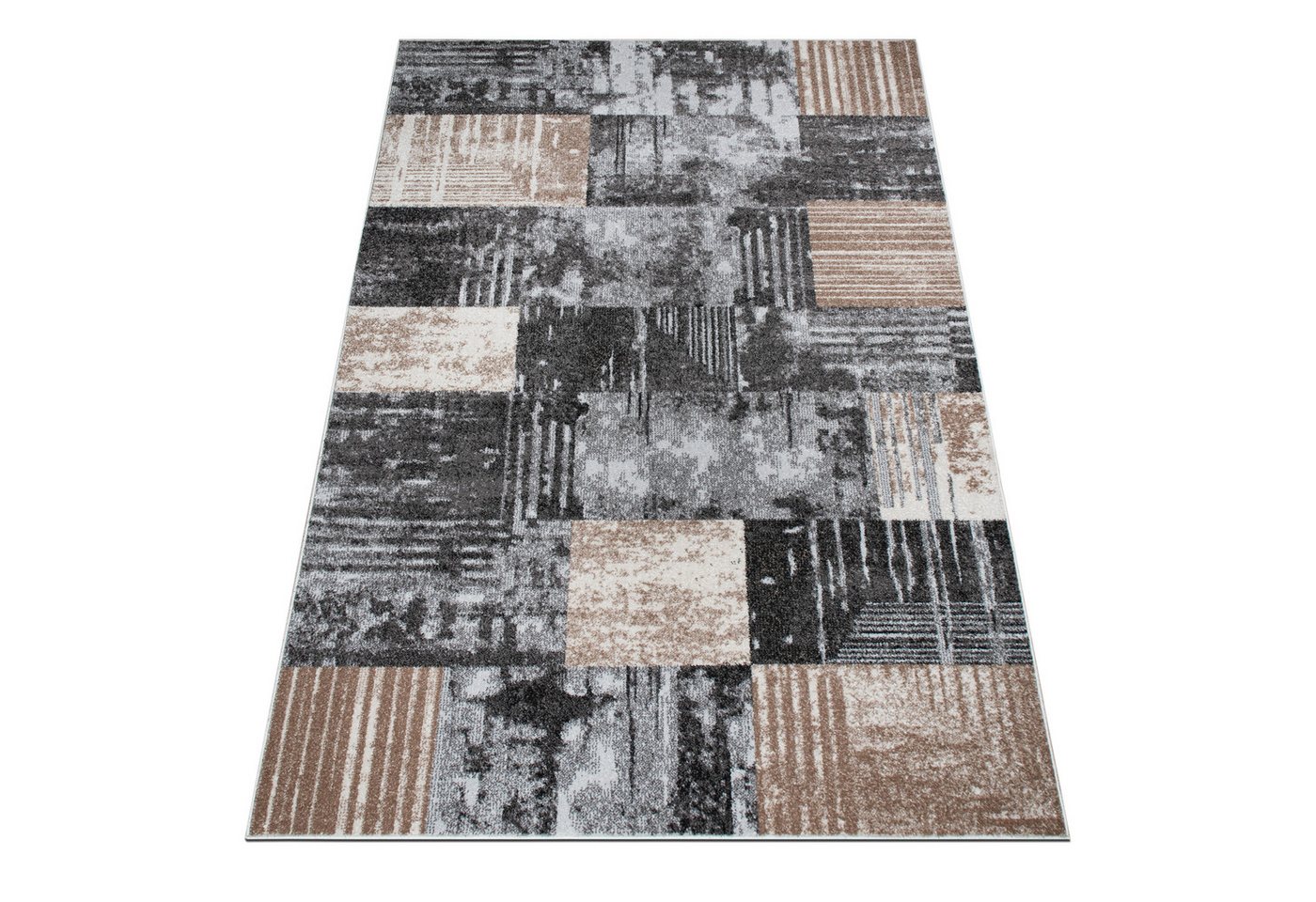 OTTO home Teppich Lunari, Vintage-Karo Design, rechteckig, Höhe: 9 mm, modern, weiche Haptik, Wohnzimmer, Esszimmer, Schlafzimmer – Bild 2 von 5