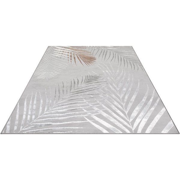OTTO home Teppich Luvvi, rechteckig, Höhe: 8 mm, Kurzflor, modernes Blätter Design, Hoch-Tief-Struktur, Wohnzimmer