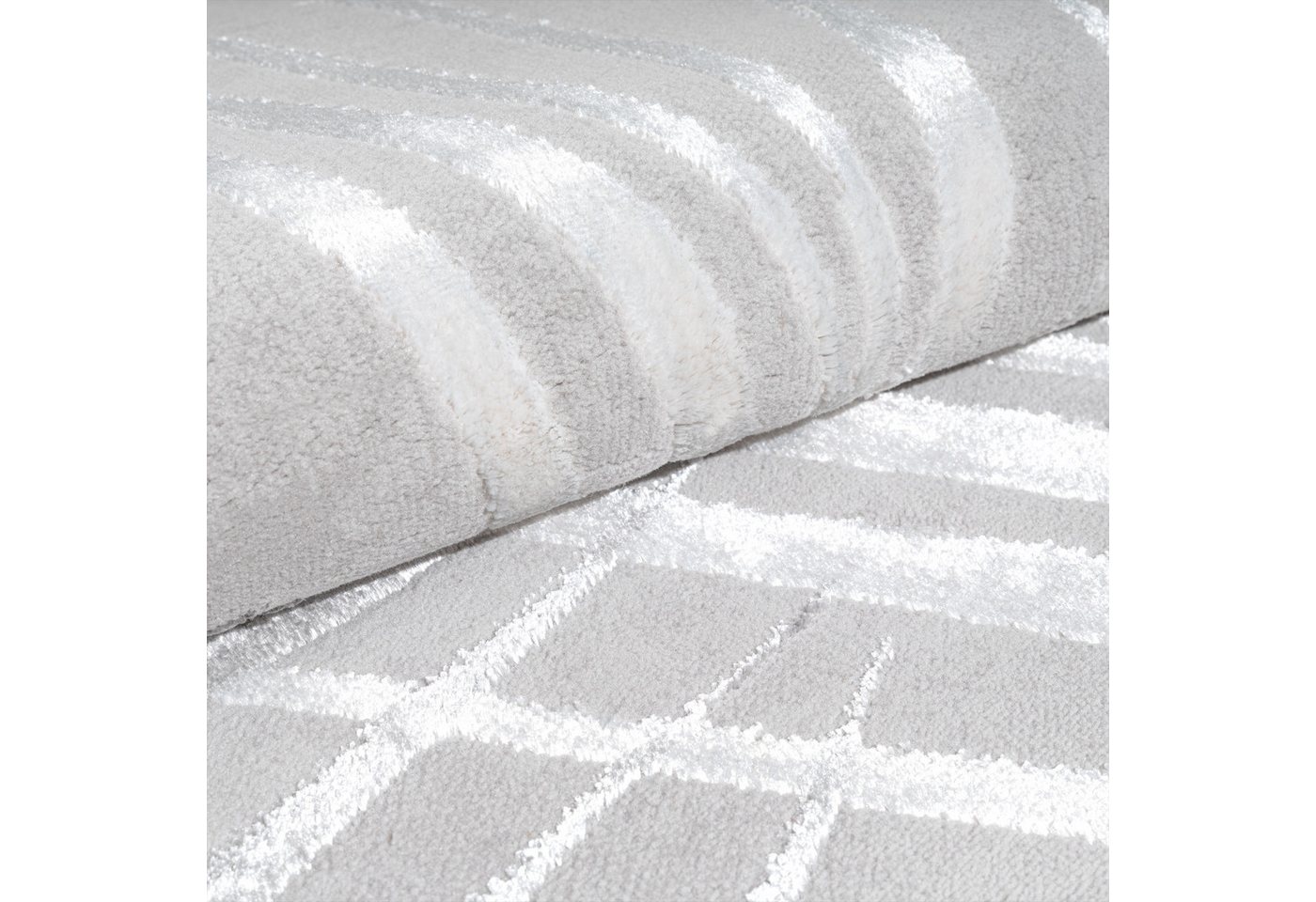 OTTO home Teppich Luvvi, rechteckig, Höhe: 8 mm, Kurzflor, modernes Blätter Design, Hoch-Tief-Struktur, Wohnzimmer – Bild 2 von 5