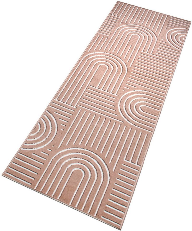 OTTO home Teppich Lysandra, rechteckig, Höhe: 8 mm, 3D-Effekt, softer Kurzflor, pflegeleicht, leichter Glanz, Scandi-Look – Bild 4 von 5