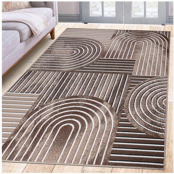 OTTO home Teppich Lysandra, rechteckig, Höhe: 8 mm, 3D-Effekt, softer Kurzflor, pflegeleicht, leichter Glanz, Scandi-Look