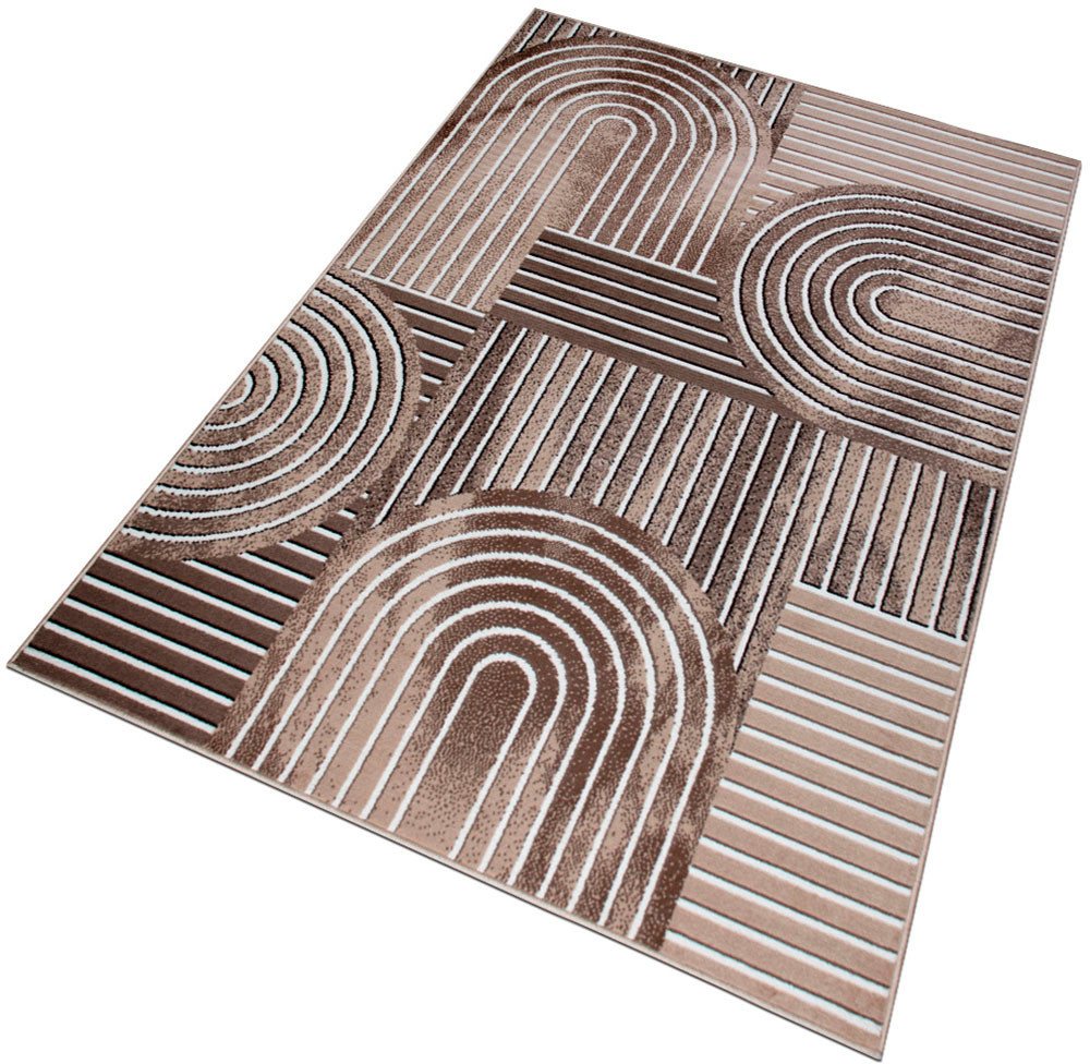 OTTO home Teppich Lysandra, rechteckig, Höhe: 8 mm, 3D-Effekt, softer Kurzflor, pflegeleicht, leichter Glanz, Scandi-Look – Bild 4 von 5