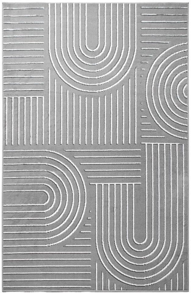 OTTO home Teppich Lysandra, rechteckig, Höhe: 8 mm, 3D-Effekt, softer Kurzflor, pflegeleicht, leichter Glanz, Scandi-Look – Bild 2 von 5