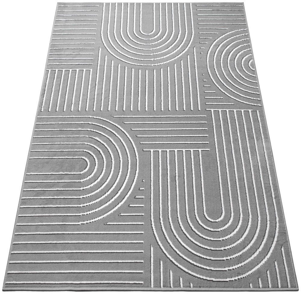 OTTO home Teppich Lysandra, rechteckig, Höhe: 8 mm, 3D-Effekt, softer Kurzflor, pflegeleicht, leichter Glanz, Scandi-Look – Bild 3 von 5