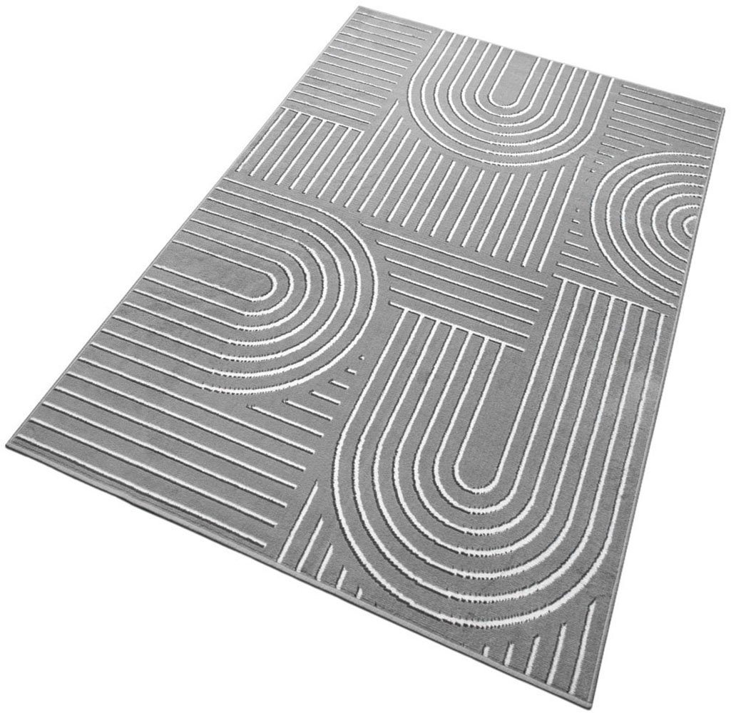 OTTO home Teppich Lysandra, rechteckig, Höhe: 8 mm, 3D-Effekt, softer Kurzflor, pflegeleicht, leichter Glanz, Scandi-Look – Bild 4 von 5
