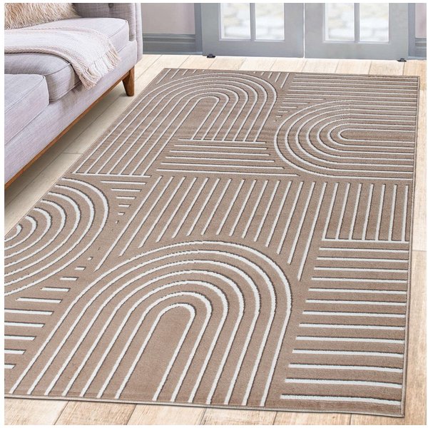 OTTO home Teppich Lysandra, rechteckig, Höhe: 8 mm, 3D-Effekt, softer Kurzflor, pflegeleicht, leichter Glanz, Scandi-Look