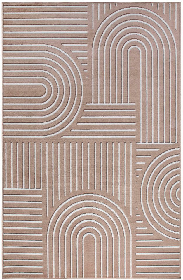 OTTO home Teppich Lysandra, rechteckig, Höhe: 8 mm, 3D-Effekt, softer Kurzflor, pflegeleicht, leichter Glanz, Scandi-Look – Bild 2 von 5