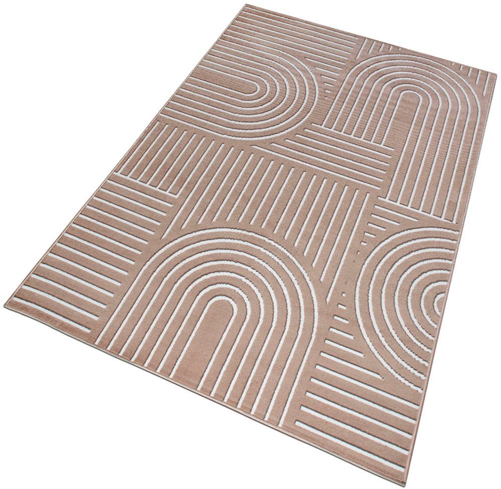 OTTO home Teppich Lysandra, rechteckig, Höhe: 8 mm, 3D-Effekt, softer Kurzflor, pflegeleicht, leichter Glanz, Scandi-Look – Bild 4 von 5