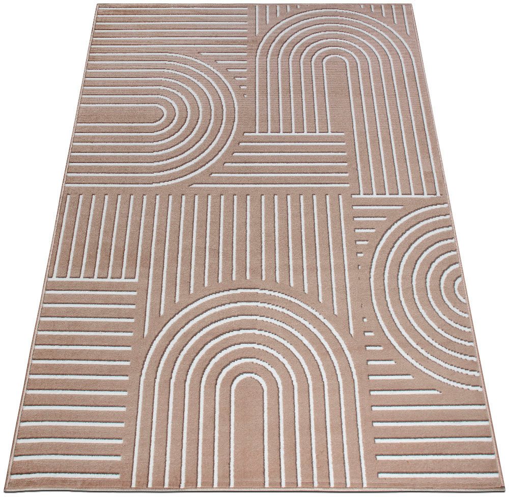 OTTO home Teppich Lysandra, rechteckig, Höhe: 8 mm, 3D-Effekt, softer Kurzflor, pflegeleicht, leichter Glanz, Scandi-Look – Bild 5 von 5