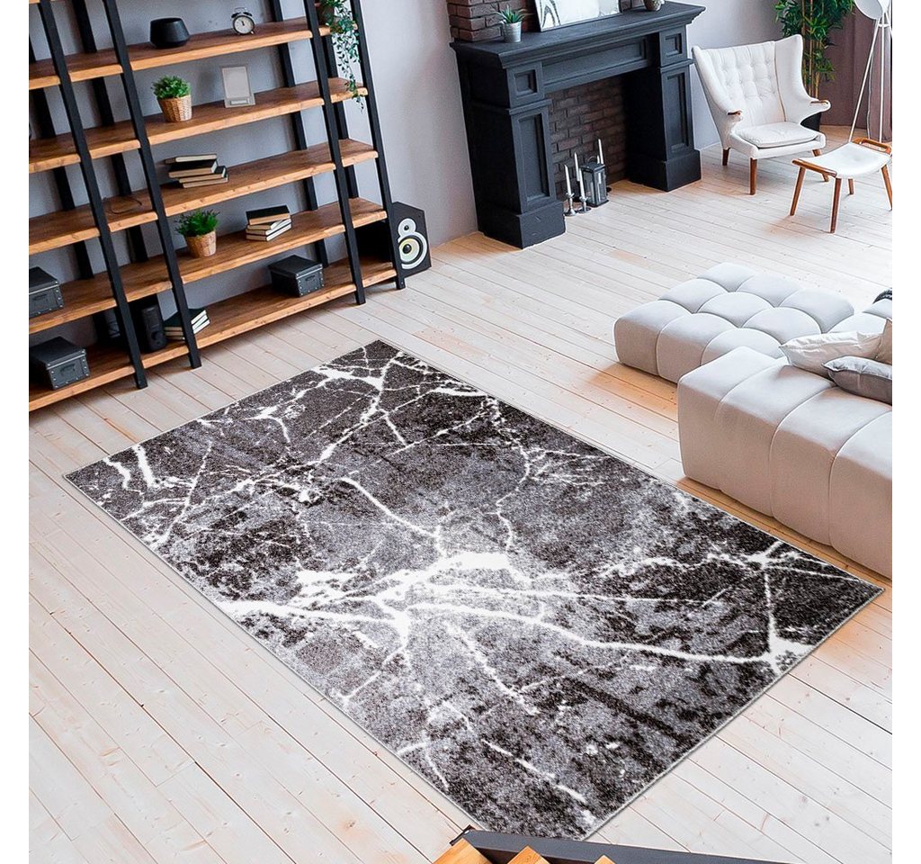 OTTO home Teppich Manrik, rechteckig, Höhe: 9 mm, mit besonders weichem Flor, Kurzflor, modernes Marmor-Design – Bild 4 von 5