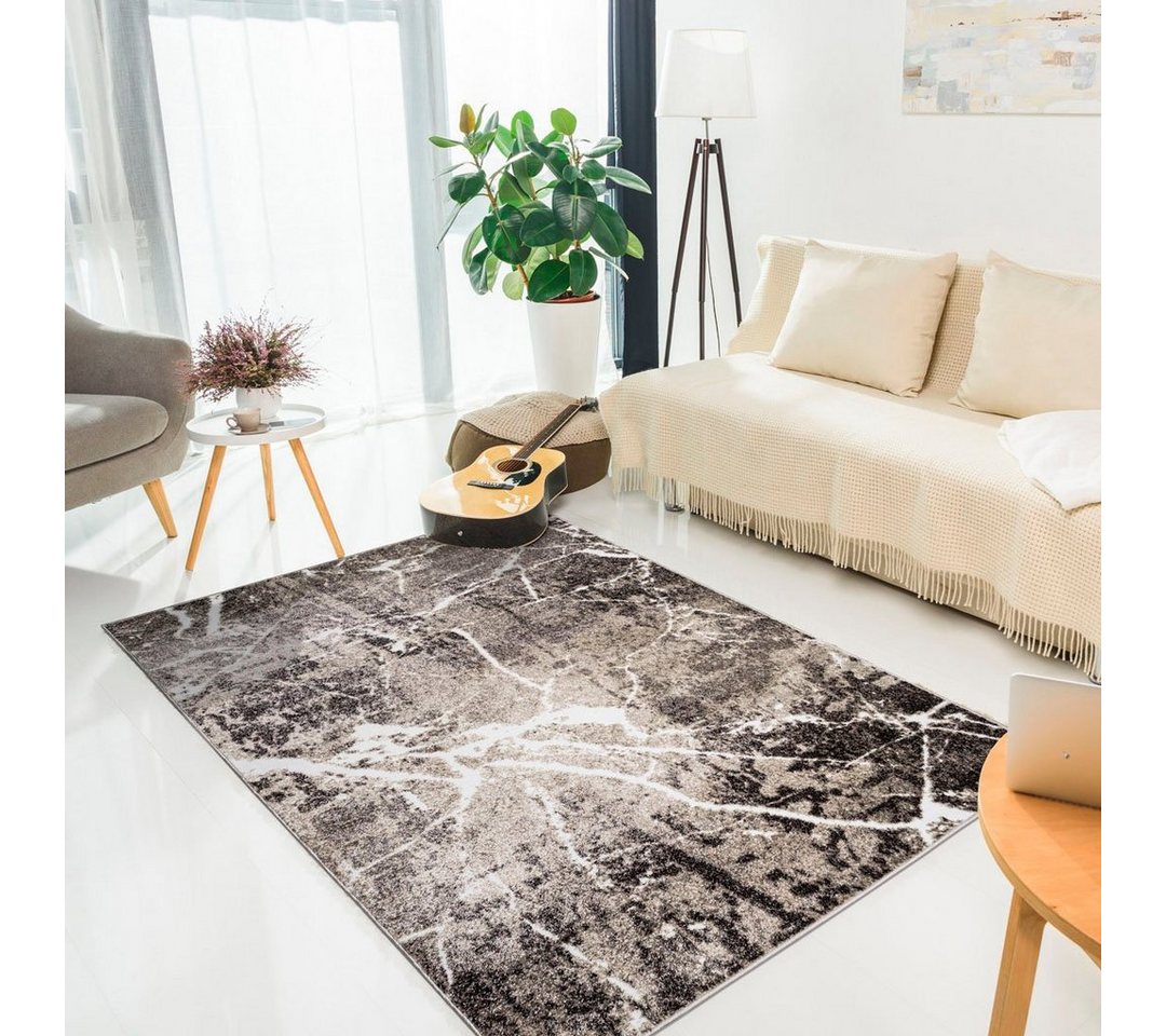 OTTO home Teppich Manrik, rechteckig, Höhe: 9 mm, mit besonders weichem Flor, Kurzflor, modernes Marmor-Design – Bild 4 von 5