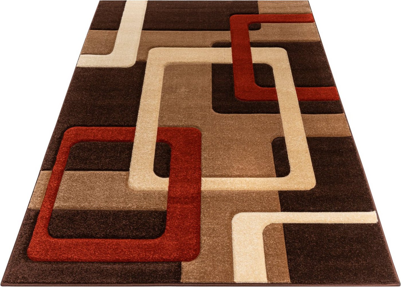OTTO home Teppich Maxim, rechteckig, Höhe: 13 mm, Hoch-Tief-Effekt, Kurzflor, 3D-Design, Kundenliebling – Bild 3 von 5