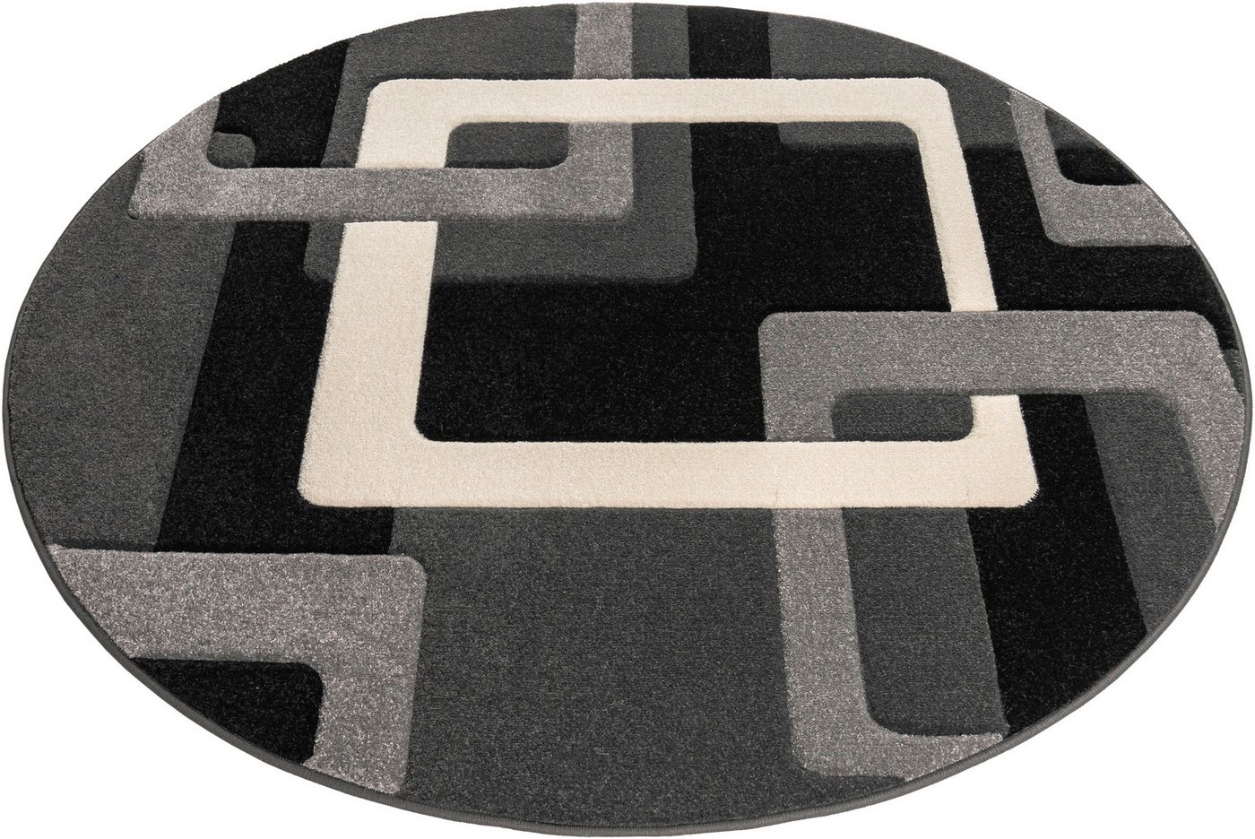 OTTO home Teppich Maxim, rund, Höhe: 13 mm, Hoch-Tief-Effekt, Kurzflor, 3D-Design, Kundenliebling – Bild 3 von 5