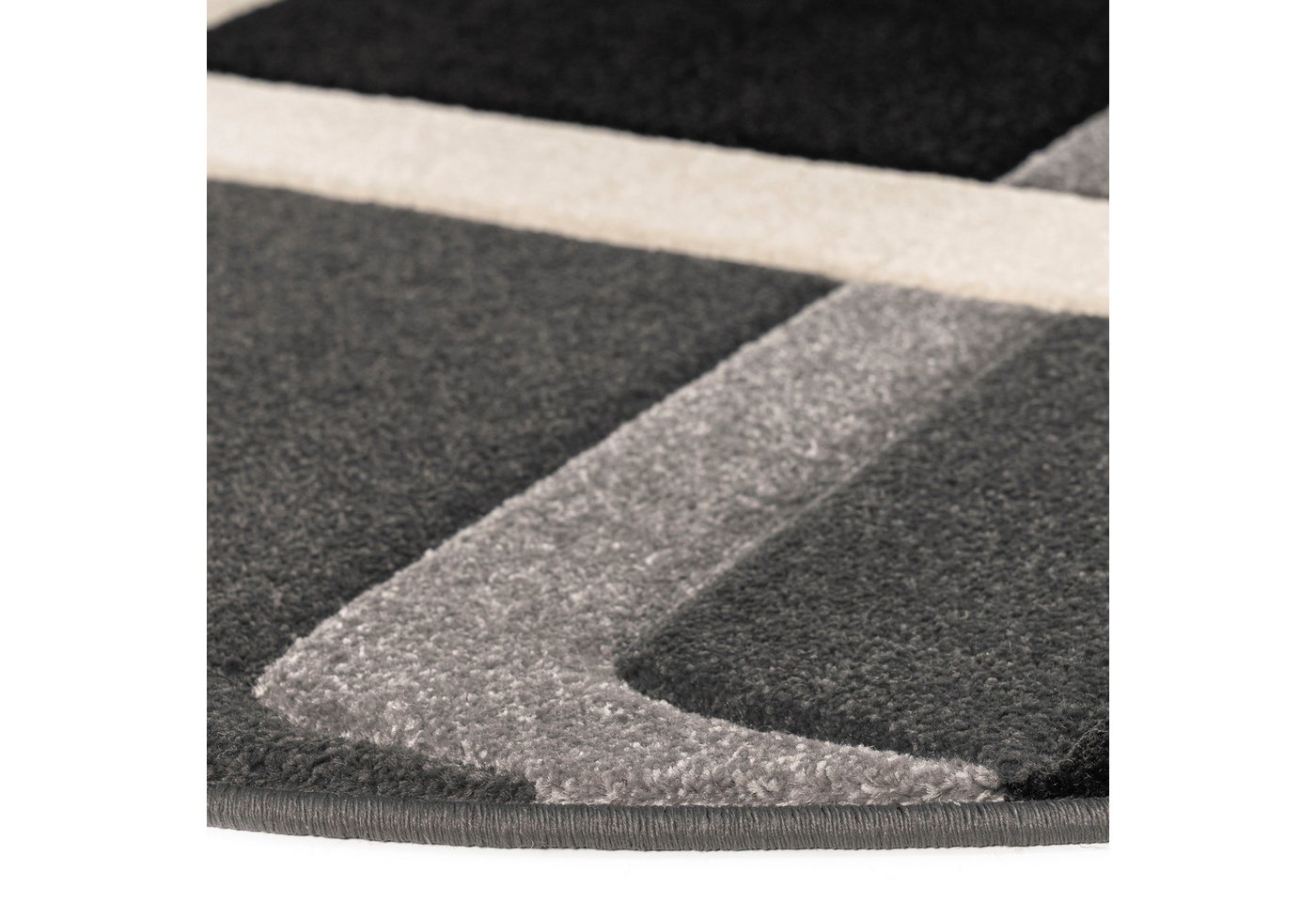 OTTO home Teppich Maxim, rund, Höhe: 13 mm, Hoch-Tief-Effekt, Kurzflor, 3D-Design, Kundenliebling – Bild 4 von 5