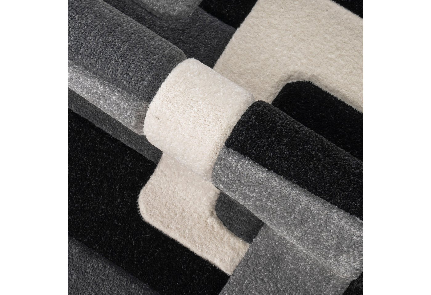 OTTO home Teppich Maxim, rund, Höhe: 13 mm, Hoch-Tief-Effekt, Kurzflor, 3D-Design, Kundenliebling – Bild 5 von 5