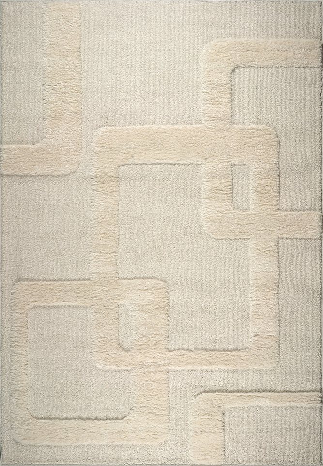 OTTO home Teppich Modea, geometrisches Muster, 3D, rechteckig, Höhe: 20 mm, Ton-in-Ton, Hoch-Tief, weich, Wohnzimmer, Schlafzimmer – Bild 2 von 5