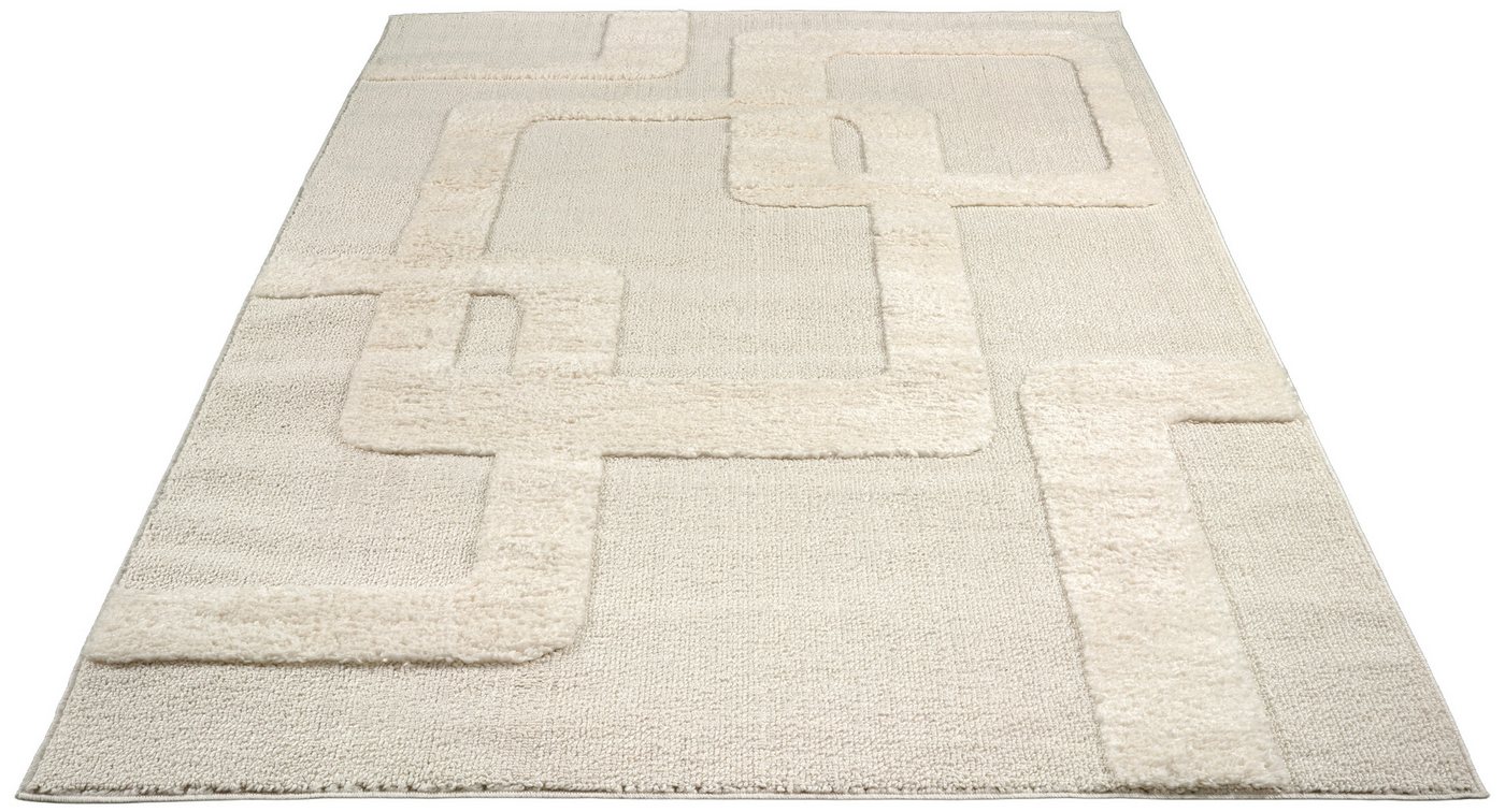 OTTO home Teppich Modea, geometrisches Muster, 3D, rechteckig, Höhe: 20 mm, Ton-in-Ton, Hoch-Tief, weich, Wohnzimmer, Schlafzimmer – Bild 4 von 5