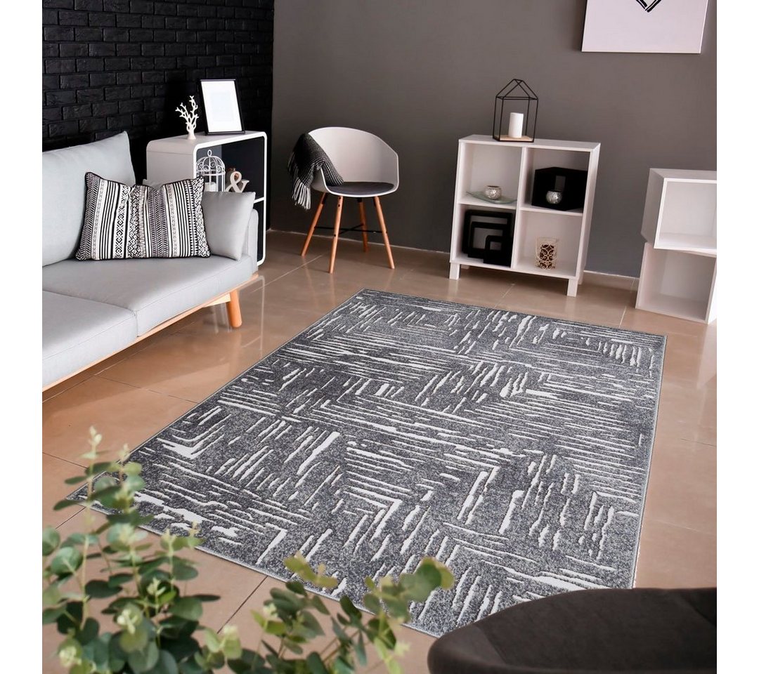 OTTO home Teppich Navid, rechteckig, Höhe: 9 mm, Kurzflor, Hoch-Tief-Struktur, 3D-Design, modern, pflegeleicht – Bild 4 von 5