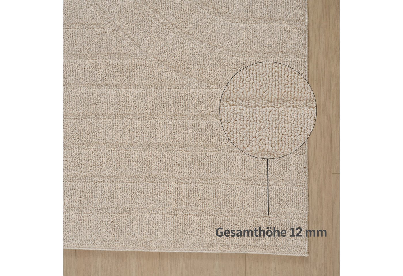 OTTO home Teppich Neele, Boho-Design, Hoch-Tief, waschbar, rechteckig, Höhe: 12 mm, 3D Optik, Skandinavisch, Designteppich, Wohnzimmer, Schlafzimmer – Bild 5 von 5