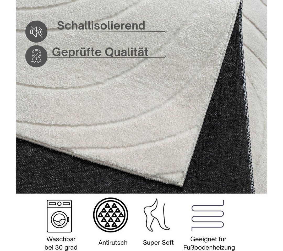 OTTO home Teppich Novva, rechteckig, Höhe: 8 mm, mit Anti-Rutsch-Rücken und 3D-Optik – Bild 4 von 5