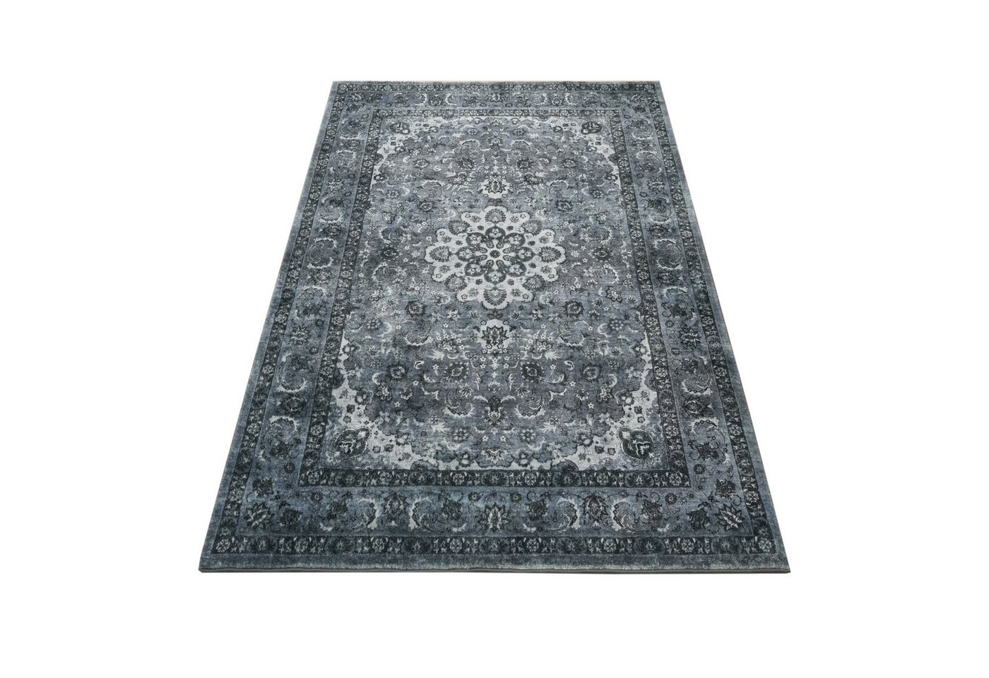 OTTO home Teppich Omar, Druckteppich, orientalisches Design, mehrfarbig, bedruckt, rechteckig, Höhe: 13 mm, Orient-Optik, Vintage Design, weich, Wohnzimmer, Sch – Bild 2 von 5