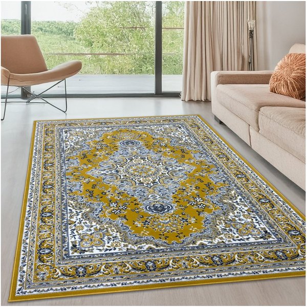 OTTO home Teppich Oriental, Made in Belgium, rechteckig, Höhe: 7 mm, Orient-Optik, mit Bordüre, Teppich, Kurzflor, Weich, Kundenliebling