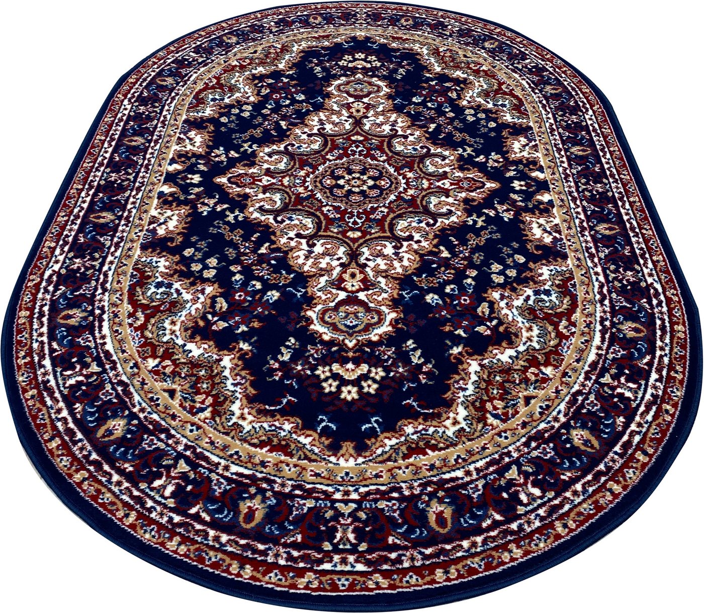 OTTO home Teppich Oriental, Made in Belgium, oval, Höhe: 7 mm, Orient-Optik, mit Bordüre, Teppich, Kurzflor, Weich, Kundenliebling – Bild 4 von 5