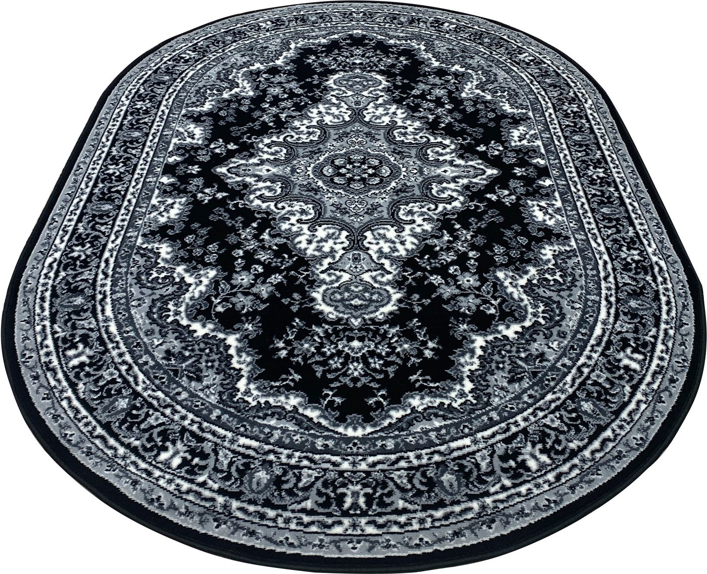 OTTO home Teppich Oriental, Made in Belgium, oval, Höhe: 7 mm, Orient-Optik, mit Bordüre, Teppich, Kurzflor, Weich, Kundenliebling – Bild 4 von 5