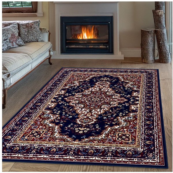 OTTO home Teppich Oriental, Made in Belgium, rechteckig, Höhe: 7 mm, Orient-Optik, mit Bordüre, Teppich, Kurzflor, Weich, Kundenliebling