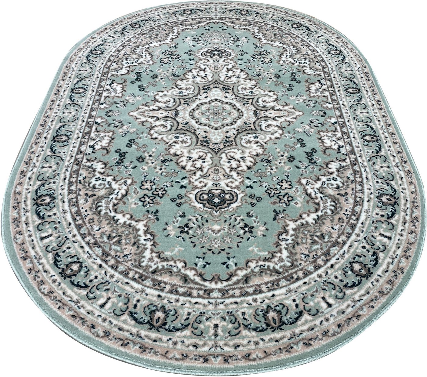 OTTO home Teppich Oriental, Made in Belgium, oval, Höhe: 7 mm, Orient-Optik, mit Bordüre, Teppich, Kurzflor, Weich, Kundenliebling – Bild 4 von 5