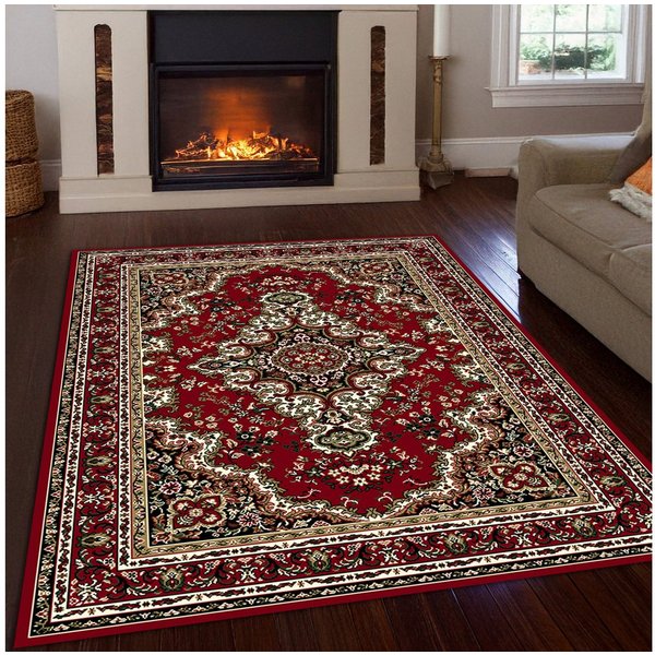 OTTO home Teppich Oriental, Made in Belgium, rechteckig, Höhe: 7 mm, Orient-Optik, mit Bordüre, Teppich, Kurzflor, Weich, Kundenliebling