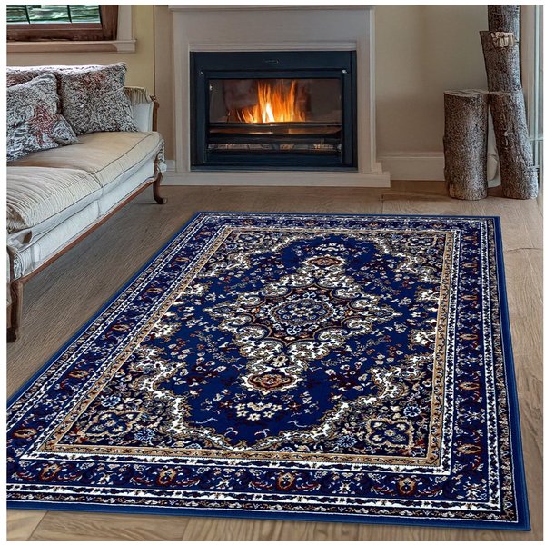 OTTO home Teppich Oriental, Made in Belgium, rechteckig, Höhe: 7 mm, Orient-Optik, mit Bordüre, Teppich, Kurzflor, Weich, Kundenliebling