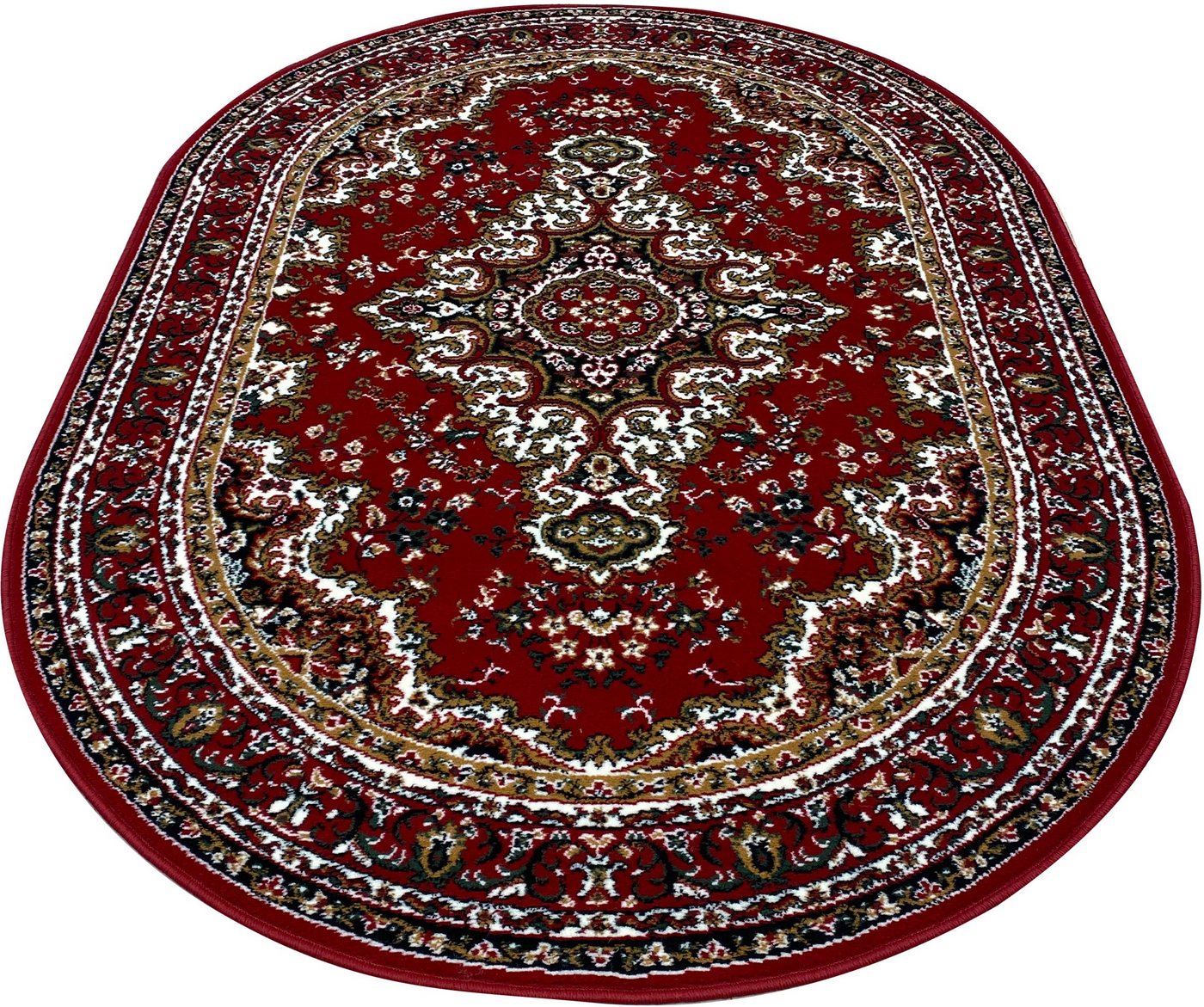 OTTO home Teppich Oriental, Made in Belgium, oval, Höhe: 7 mm, Orient-Optik, mit Bordüre, Teppich, Kurzflor, Weich, Kundenliebling – Bild 4 von 5