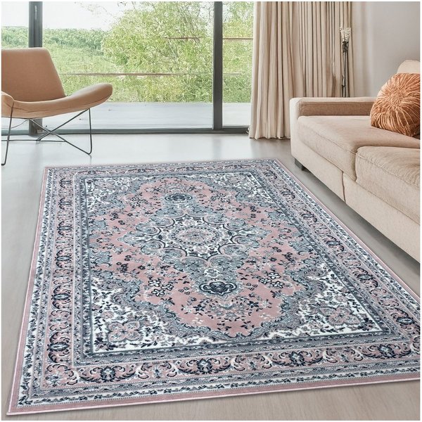 OTTO home Teppich Oriental, Made in Belgium, rechteckig, Höhe: 7 mm, Orient-Optik, mit Bordüre, Teppich, Kurzflor, Weich, Kundenliebling