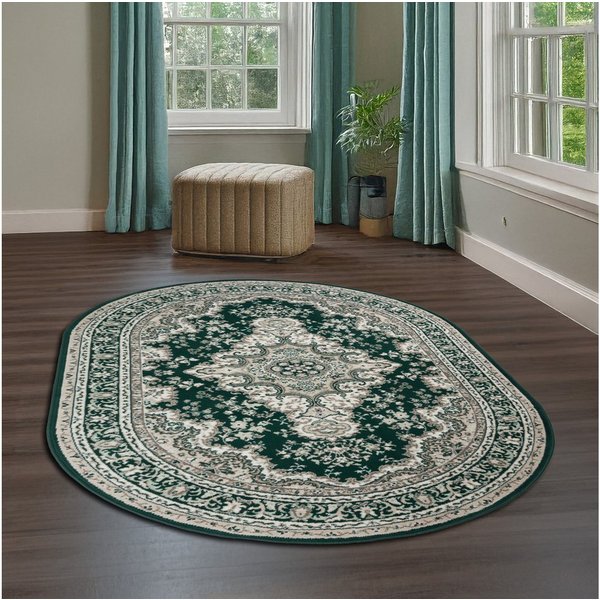 OTTO home Teppich Oriental, Made in Belgium, oval, Höhe: 7 mm, Orient-Optik, mit Bordüre, Teppich, Kurzflor, Weich, Kundenliebling