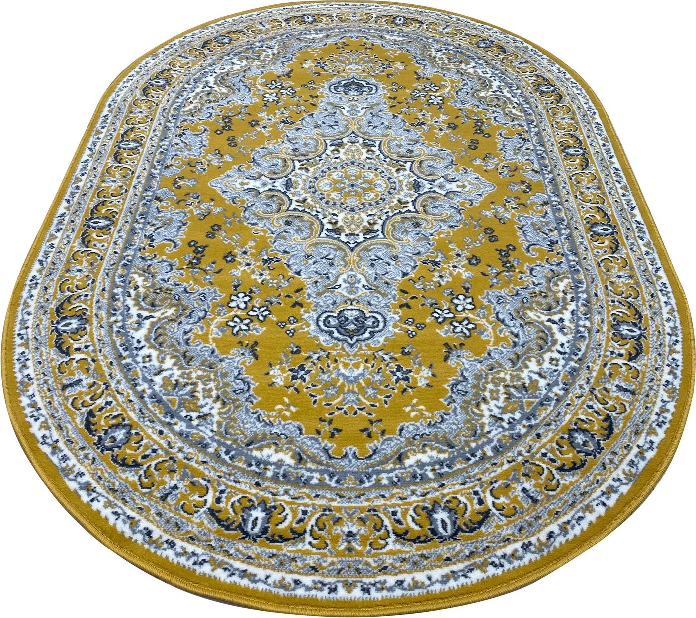 OTTO home Teppich Oriental, Made in Belgium, oval, Höhe: 7 mm, Orient-Optik, mit Bordüre, Teppich, Kurzflor, Weich, Kundenliebling – Bild 4 von 5