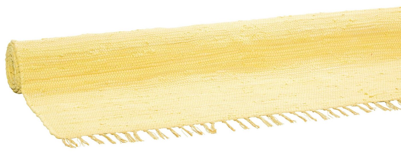 OTTO home Teppich Paul, Handwebteppich, rechteckig, Höhe: 5 mm, reine Baumwolle, Uni, handgewebt, Wendeteppich, mit Fransen, Läufer – Bild 3 von 5