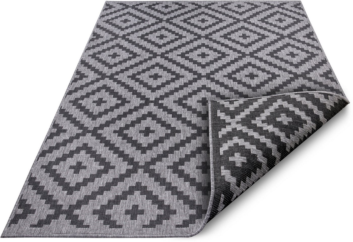OTTO home Teppich Ronda Wendeteppich, rechteckig, Höhe: 5 mm, Sisal-Optik, Flachgewebe, In- und Outdoor, geometrisches Boho Design – Bild 5 von 5
