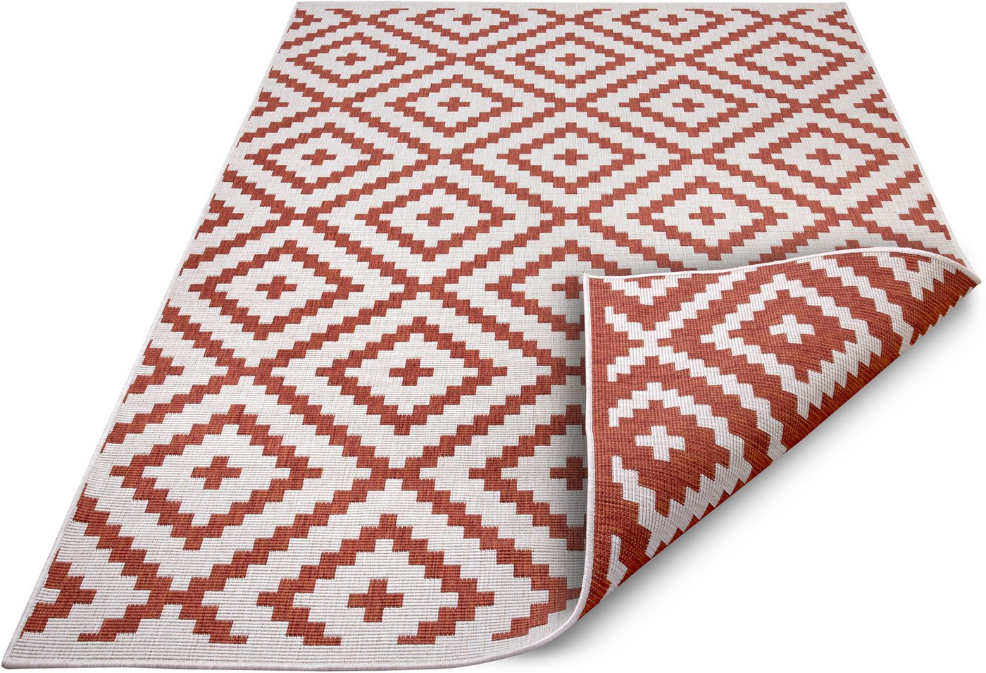 OTTO home Teppich Ronda Wendeteppich, rechteckig, Höhe: 5 mm, Sisal-Optik, Flachgewebe, In- und Outdoor, geometrisches Boho Design – Bild 5 von 5