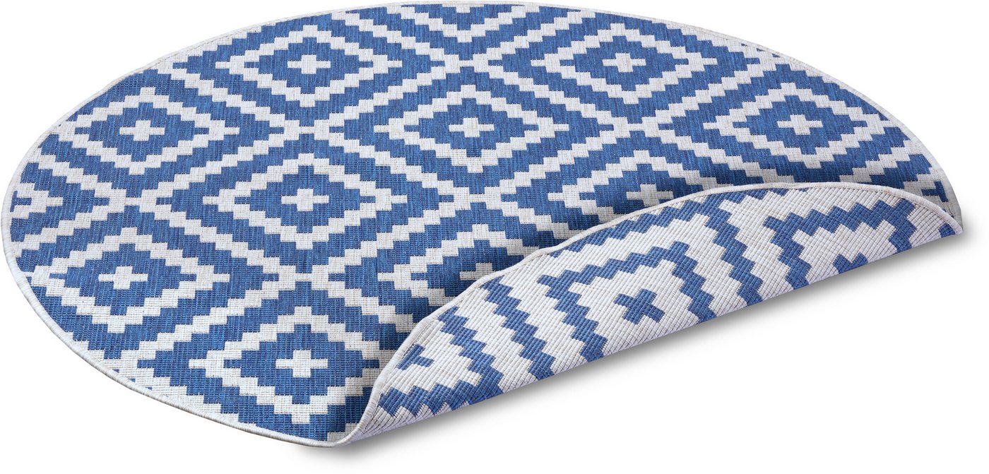 OTTO home Teppich Ronda Wendeteppich, rund, Höhe: 5 mm, Sisal-Optik, Flachgewebe, In- und Outdoor, geometrisches Boho Design – Bild 5 von 5