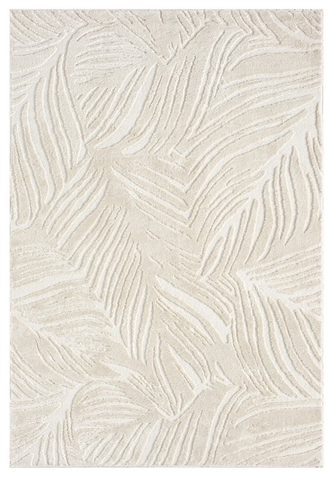 OTTO home Teppich Samia, Hoch-Tief-Struktur, rechteckig, Höhe: 19 mm, leichter Glanz, Floral, Blätter, Modern, Wohnzimmer, Schlafzimmer – Bild 2 von 5