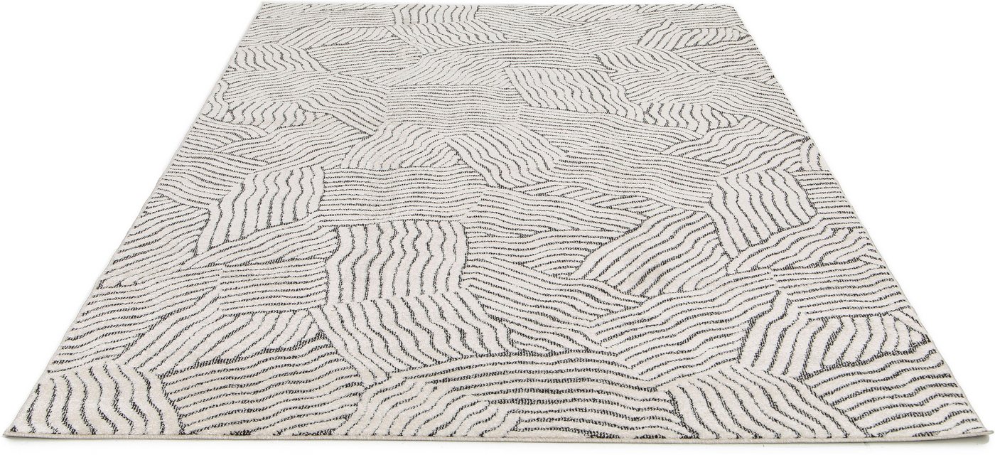 OTTO home Teppich Segovia, Supersoft, 3D- Design, weiche Haptik, modernes Design, rechteckig, Höhe: 9 mm, Hoch-Tief-Struktur, Wohnzimmer, Esszimmer, Schlafzimme – Bild 2 von 5