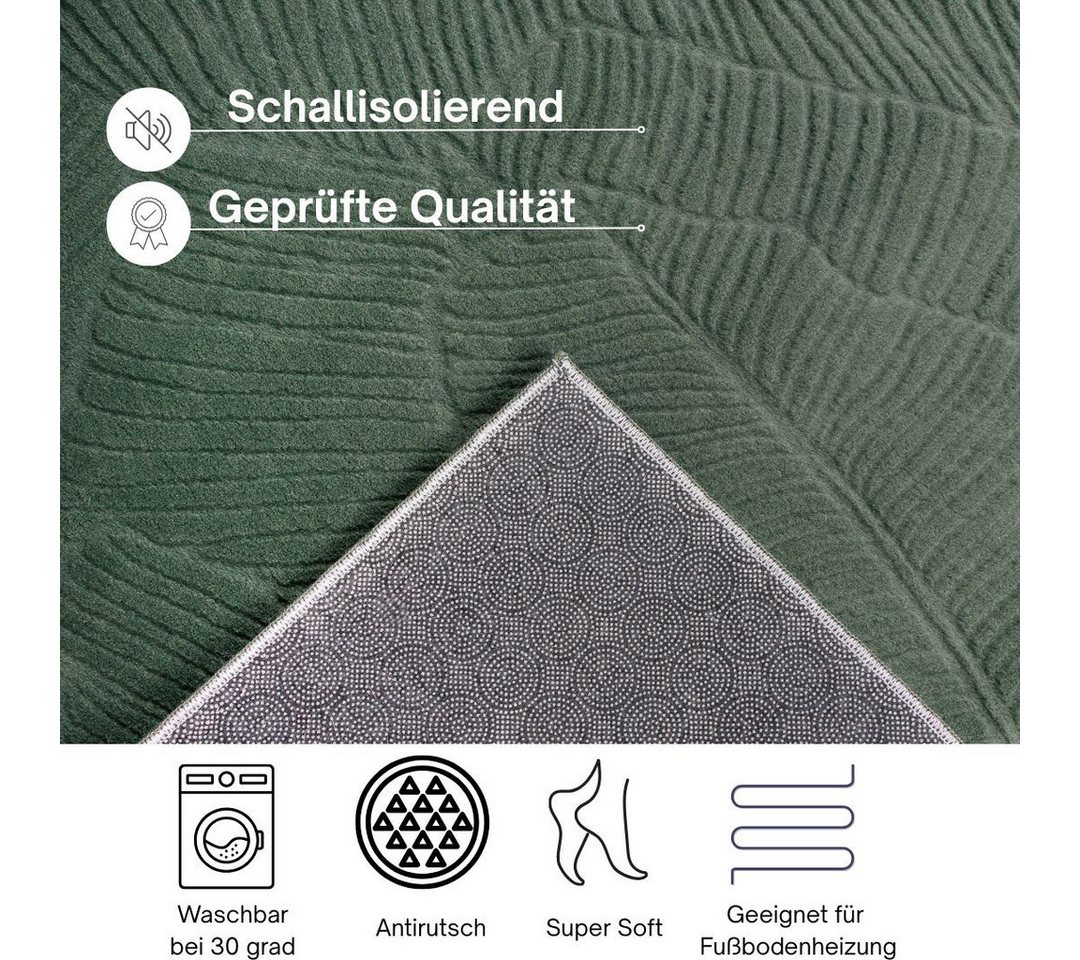 OTTO home Teppich Sveaa, rechteckig, Höhe: 8 mm, mit Anti-Rutsch-Rücken und 3D-Optik – Bild 4 von 5