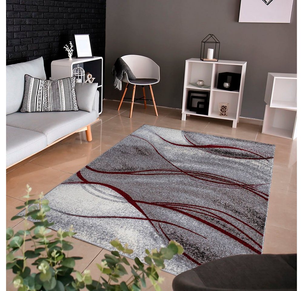 OTTO home Teppich Tritom, rechteckig, Höhe: 9 mm, mit besonders weichem Flor, Kurzflor, modernes Wellen Muster – Bild 3 von 5