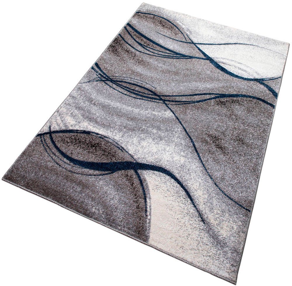 OTTO home Teppich Tritom, rechteckig, Höhe: 9 mm, mit besonders weichem Flor, Kurzflor, modernes Wellen Muster – Bild 4 von 5