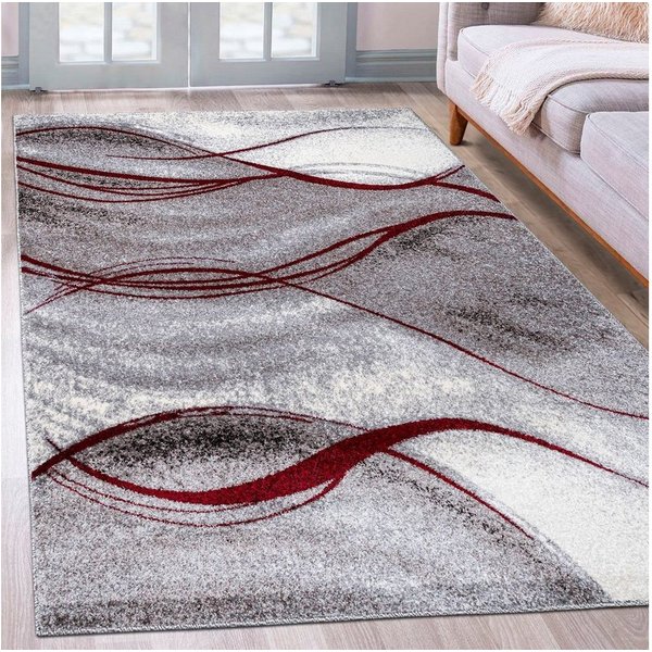 OTTO home Teppich Tritom, rechteckig, Höhe: 9 mm, mit besonders weichem Flor, Kurzflor, modernes Wellen Muster