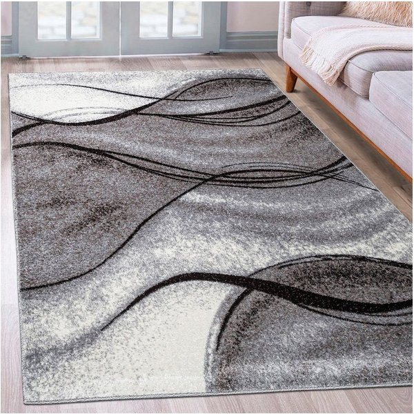 OTTO home Teppich Tritom, rechteckig, Höhe: 9 mm, mit besonders weichem Flor, Kurzflor, modernes Wellen Muster