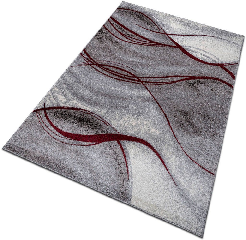 OTTO home Teppich Tritom, rechteckig, Höhe: 9 mm, mit besonders weichem Flor, Kurzflor, modernes Wellen Muster – Bild 4 von 5