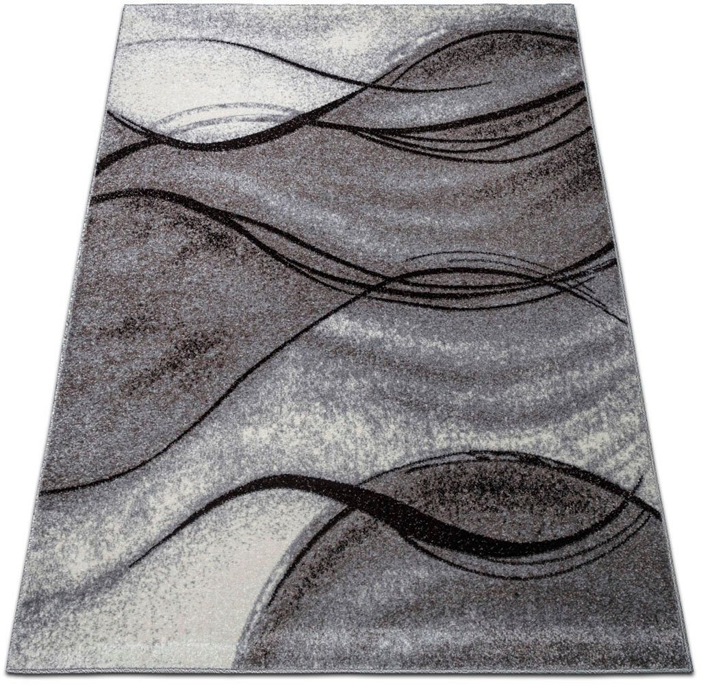 OTTO home Teppich Tritom, rechteckig, Höhe: 9 mm, mit besonders weichem Flor, Kurzflor, modernes Wellen Muster – Bild 2 von 5