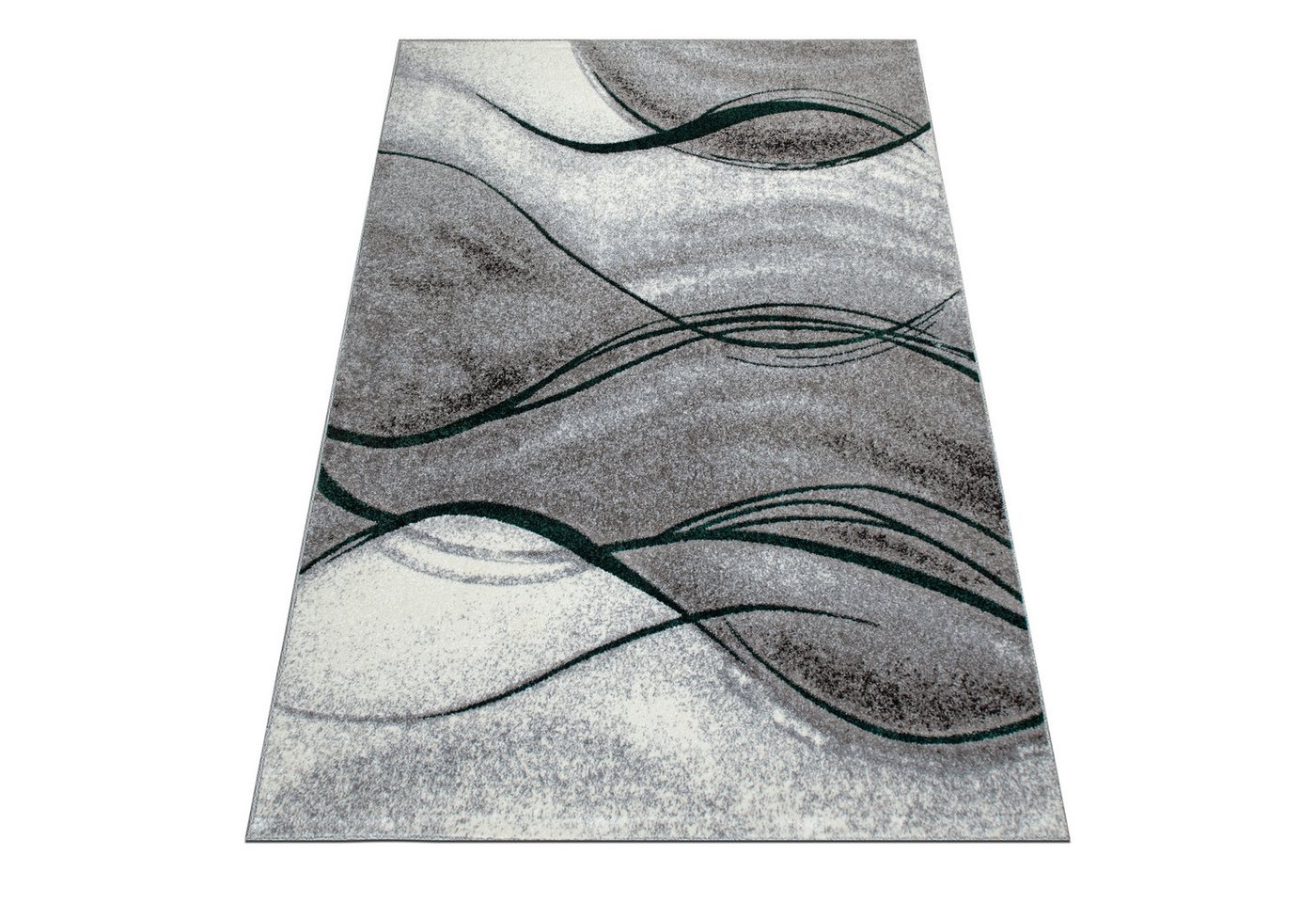 OTTO home Teppich Tritom, rechteckig, Höhe: 9 mm, mit besonders weichem Flor, Kurzflor, modernes Wellen Muster – Bild 2 von 5